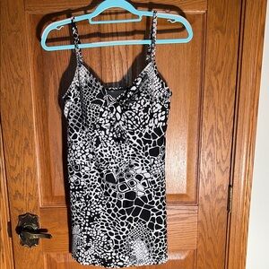 Chic Black and White Animal Print swimsuit